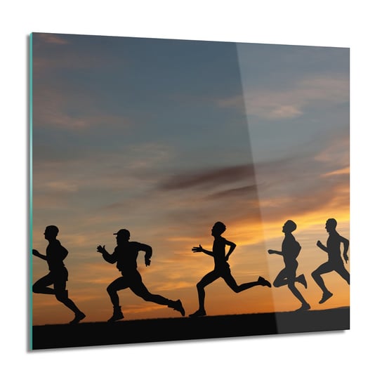 ArtprintCave, Obraz na szkle, Sport biegi cienie, 60x60 cm ArtPrintCave
