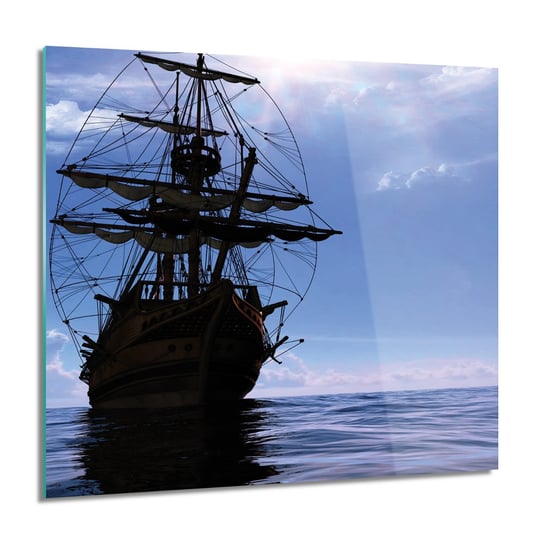 ArtprintCave, Obraz na szkle, Statek morze niebo, 60x60 cm ArtPrintCave