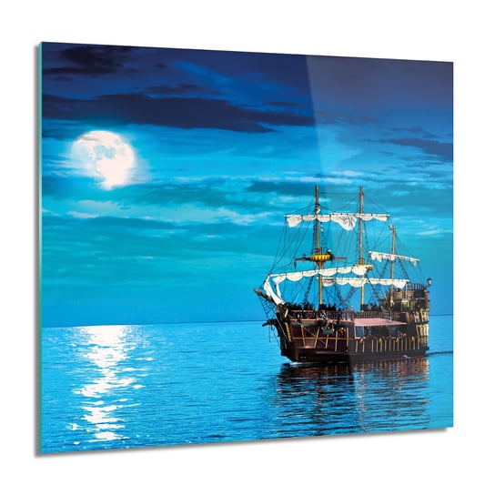 ArtprintCave, Obraz na szkle, Statek morze piraci, grafika, 60x60 cm ArtPrintCave