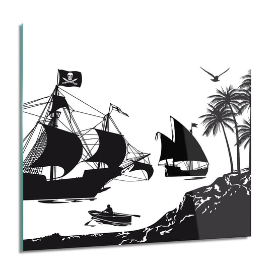 ArtprintCave, Obraz na szkle, Statek piraci mewa, 60x60 cm ArtPrintCave