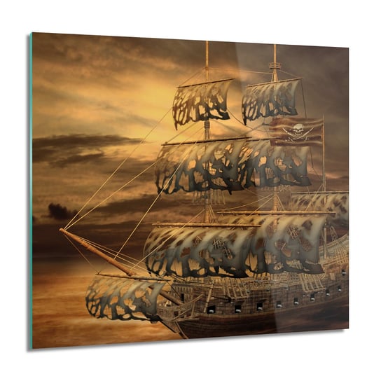 ArtprintCave, Obraz na szkle, Statek piracki noc, 60x60 cm ArtPrintCave
