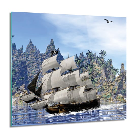 ArtprintCave, Obraz na szkle, Statek pirat ocean, 60x60 cm ArtPrintCave