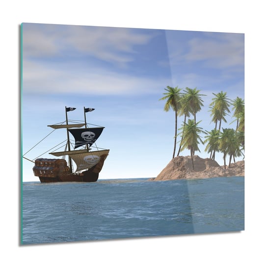 ArtprintCave, Obraz na szkle, Statek pirat wyspa, 60x60 cm ArtPrintCave