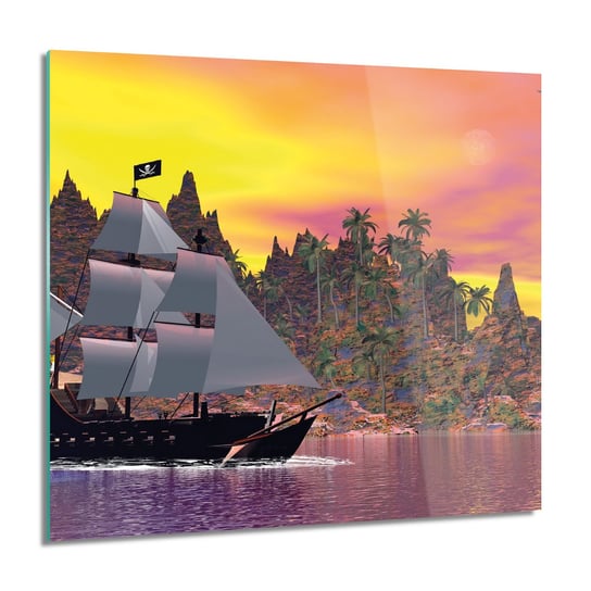 ArtprintCave, Obraz na szkle, Statek pirat zachód, nowoczesne, 60x60 cm ArtPrintCave