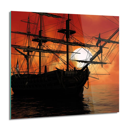 ArtprintCave, Obraz na szkle, Statek zachód słońca, 60x60 cm ArtPrintCave