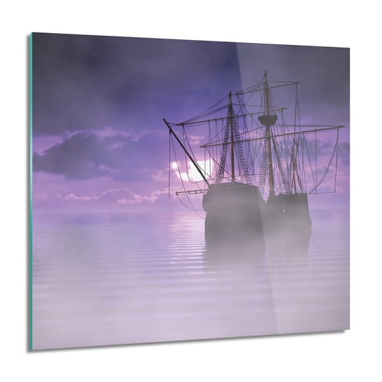 ArtprintCave, Obraz na szkle, Statek zachód woda, 60x60 cm ArtPrintCave
