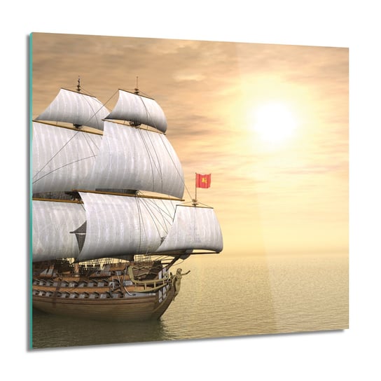 ArtprintCave, Obraz na szkle, Statek żagle morze, 60x60 cm ArtPrintCave