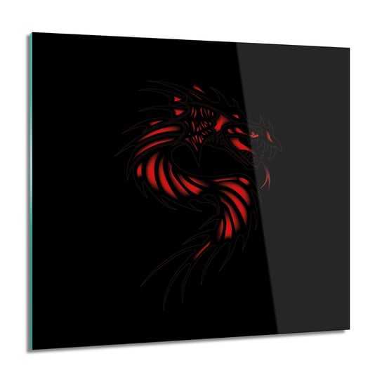 ArtprintCave, Obraz na szkle, Tatuaż smok czerwony, grafika, 60x60 cm ArtPrintCave