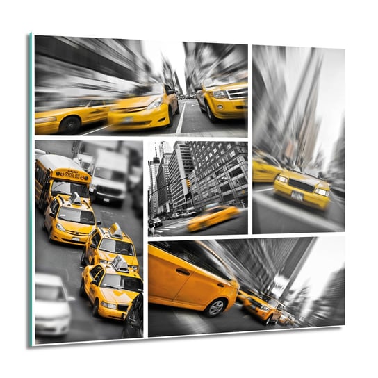 ArtprintCave, Obraz na szkle, Taxi ulica auto, grafika, 60x60 cm ArtPrintCave