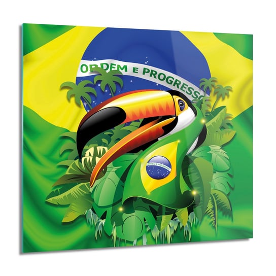 ArtprintCave, Obraz na szkle, Tukan flaga Brazylia, grafika, 60x60 cm ArtPrintCave