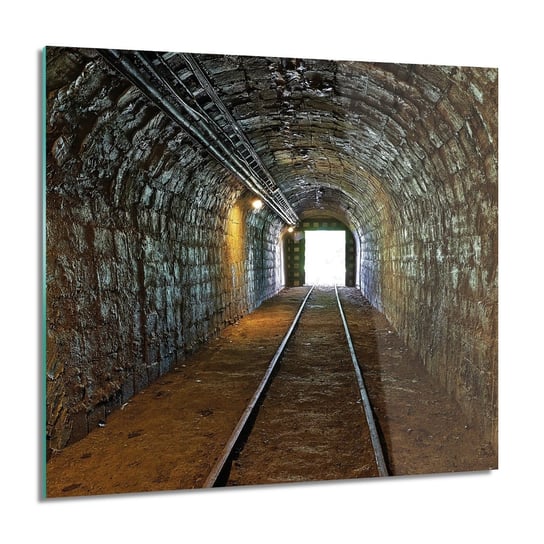 ArtprintCave, Obraz na szkle, Tunel korytarz tory, 60x60 cm ArtPrintCave