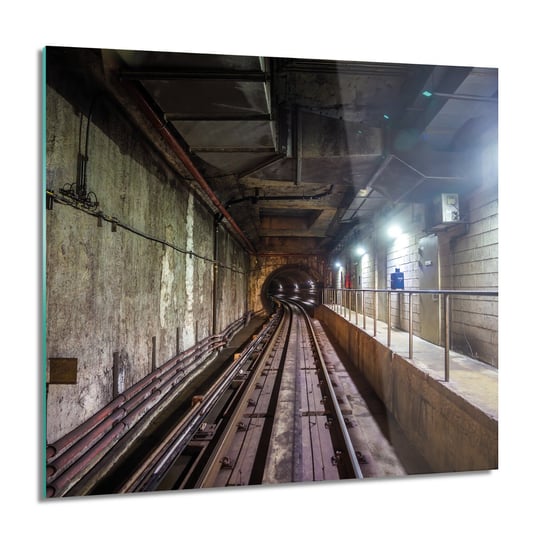 ArtprintCave, Obraz na szkle, Tunel tory światło, 60x60 cm ArtPrintCave