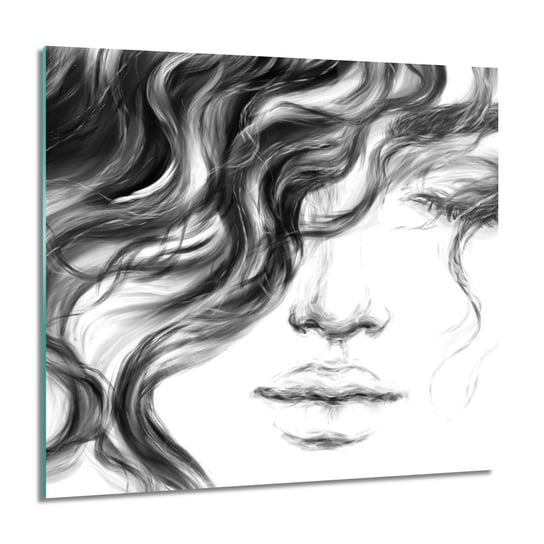 ArtprintCave, Obraz na szkle, Twarz kobieta włosy, 60x60 cm ArtPrintCave