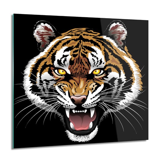 ArtprintCave, Obraz na szkle, Tygrys głowa grafika, 60x60 cm ArtPrintCave