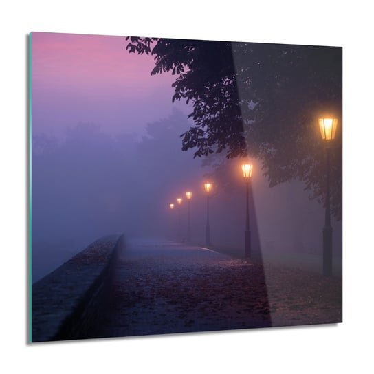 ArtprintCave, Obraz na szkle, Ulica mgła noc park, 60x60 cm ArtPrintCave