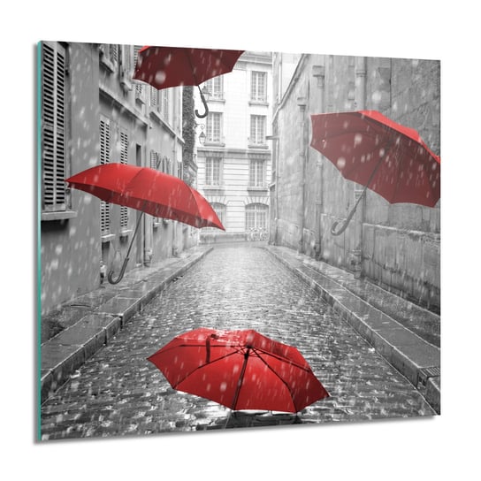 ArtprintCave, Obraz na szkle, Ulica parasol deszcz, 60x60 cm ArtPrintCave