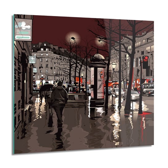 ArtprintCave, Obraz na szkle, Ulica Paryż noc, nowoczesne, 60x60 cm ArtPrintCave