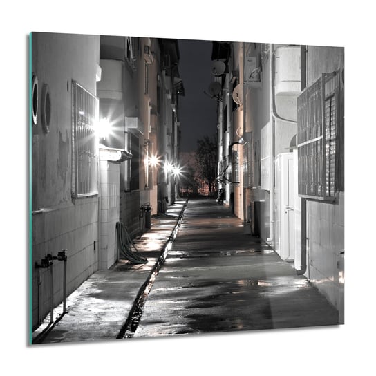 ArtprintCave, Obraz na szkle, Uliczka domy noc, 60x60 cm ArtPrintCave