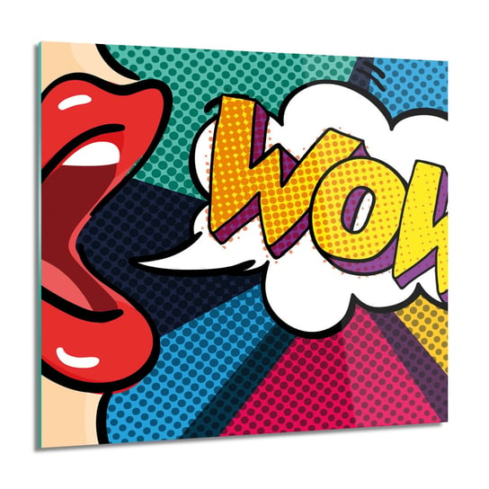ArtprintCave, Obraz na szkle, Usta pop art komiks, 60x60 cm ArtPrintCave