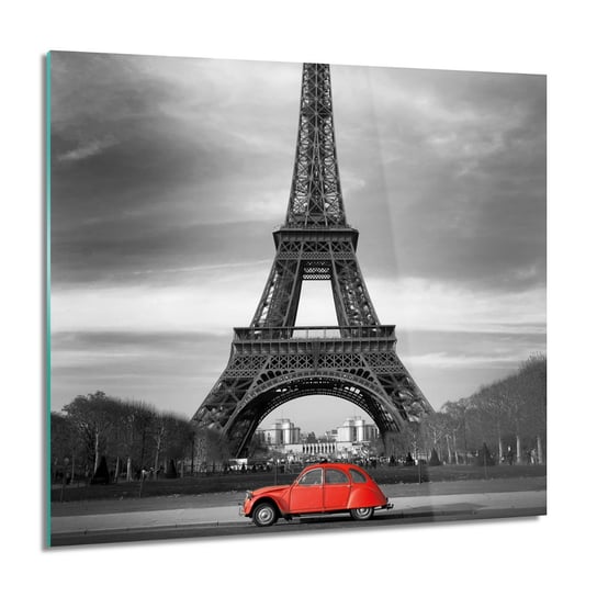 ArtprintCave, Obraz na szkle, Wieża Eiffela auto, grafika, 60x60 cm ArtPrintCave