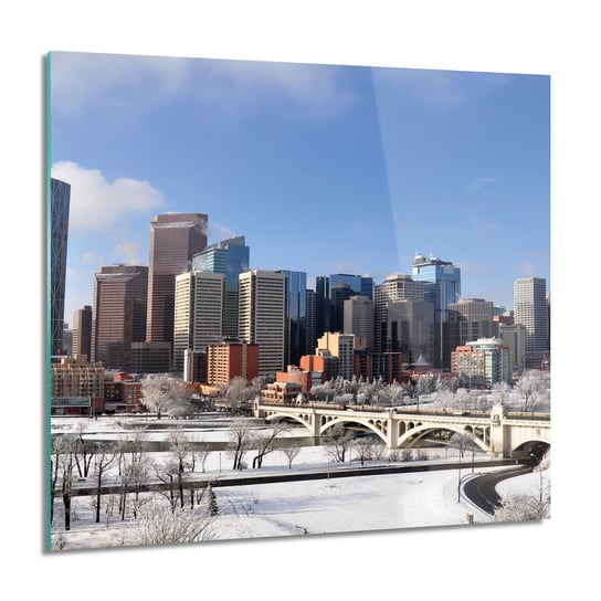 ArtprintCave, Obraz na szkle, Wieżowce miasto zima, 60x60 cm ArtPrintCave