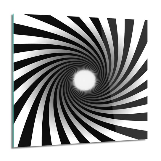 ArtprintCave, Obraz na szkle, Wir czarny biały 3D, 60x60 cm ArtPrintCave