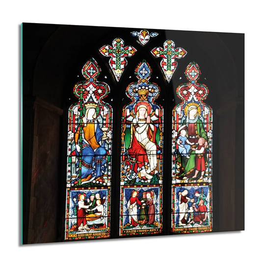 ArtprintCave, Obraz na szkle, Witraż okno kościół, 60x60 cm ArtPrintCave