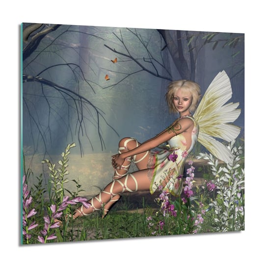 ArtprintCave, Obraz na szkle, Wróżka elf las kwiat, grafika, 60x60 cm ArtPrintCave