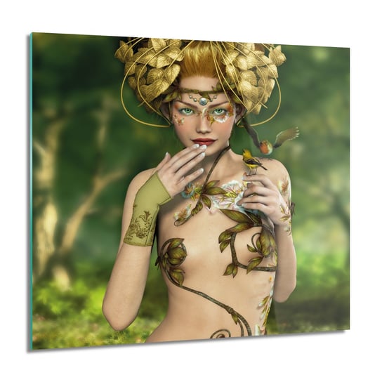 ArtprintCave, Obraz na szkle, Wróżka las motyl, 60x60 cm ArtPrintCave