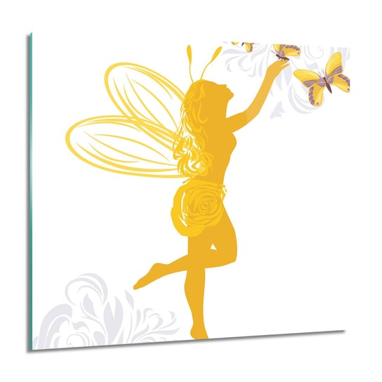 ArtprintCave, Obraz na szkle, Wróżka żółty motyle,, nowoczesne, 60x60 cm ArtPrintCave