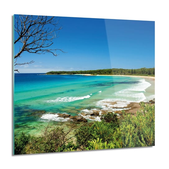 ArtprintCave, Obraz na szkle, Wybrzeże plaża natura, grafika, 60x60 cm ArtPrintCave