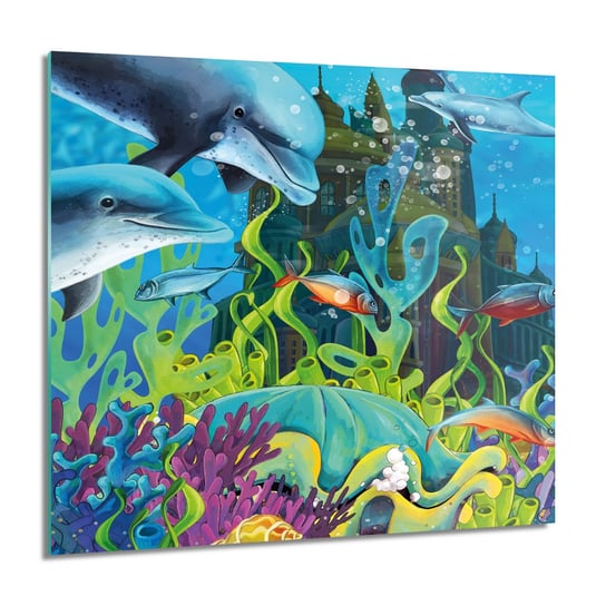 ArtprintCave, Obraz na szkle, Zamek rafa delfiny, 60x60 cm ArtPrintCave