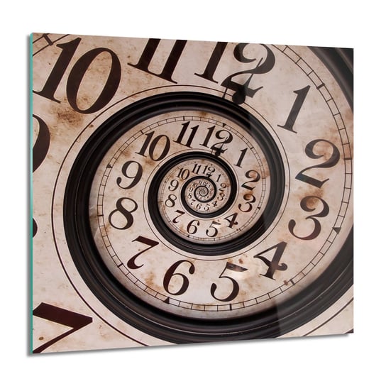 ArtprintCave, Obraz na szkle, Zegar cyfry spirala, 60x60 cm ArtPrintCave