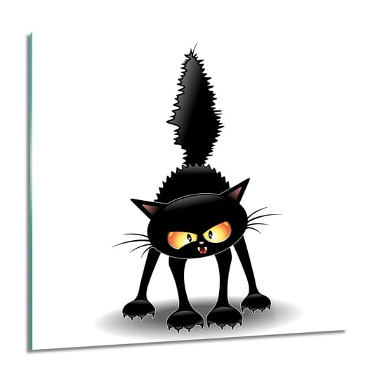 ArtprintCave, Obraz na szkle, Zły czarny kot, 60x60 cm ArtPrintCave