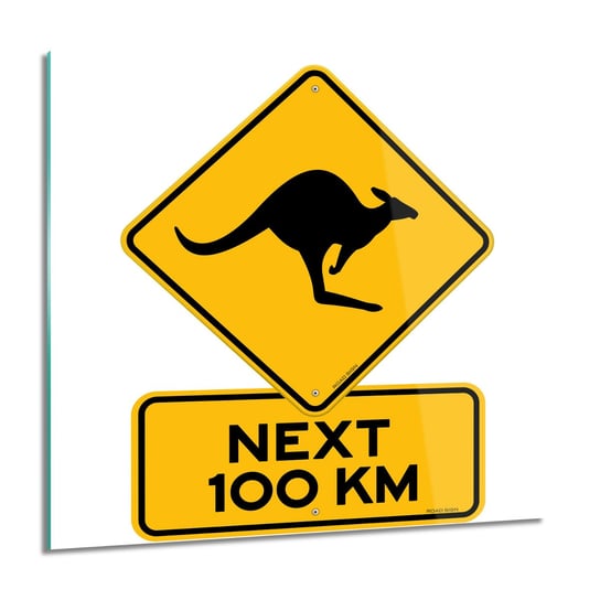ArtprintCave, Obraz na szkle, Znak drogowy kangur, 60x60 cm ArtPrintCave