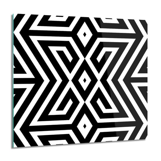 ArtprintCave, Obraz na szkle, Zygzaki biały czarny, 60x60 cm ArtPrintCave