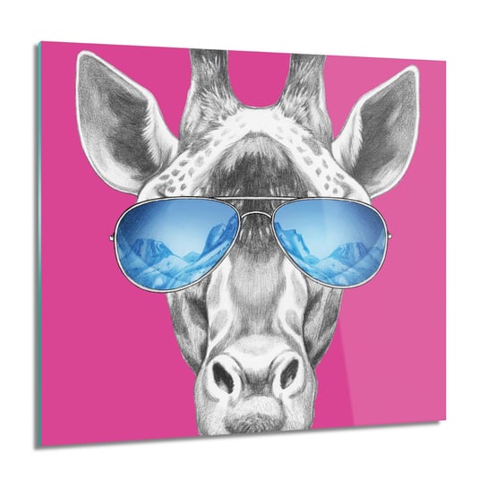 ArtprintCave, Obraz na szkle, Żyrafa okulary głowa, 60x60 cm ArtPrintCave