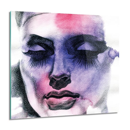 ArtprintCave, Oczy rzęsy nos usta do kuchni obraz szklany, 60x60 cm ArtPrintCave