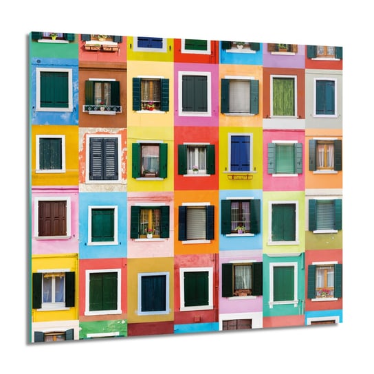 ArtprintCave, Okna Włochy kolaż obraz na szkle ścienny, 60x60 cm ArtPrintCave
