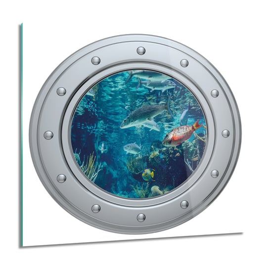 ArtprintCave, Okno łodzi ryby woda foto-obraz foto szklane, 60x60 cm ArtPrintCave
