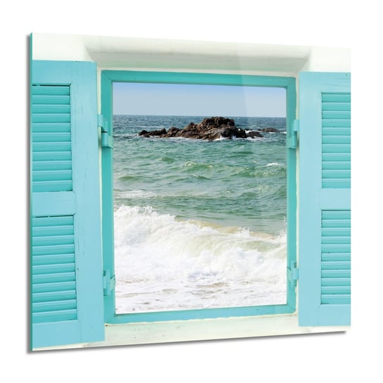 ArtprintCave, Okno morze widok do kuchni obraz szklany, 60x60 cm ArtPrintCave