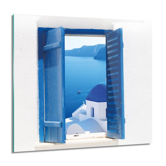 ArtprintCave, Okno okiennice widok foto szklane ścienne, 60x60 cm ArtPrintCave