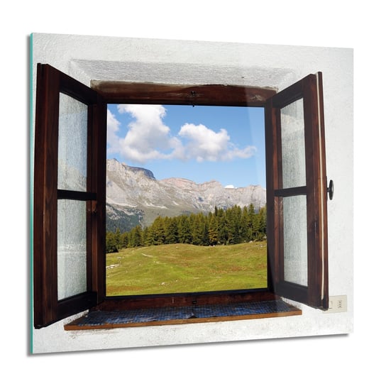 ArtprintCave, Okno widok góry do kuchni obraz na szkle, 60x60 cm ArtPrintCave