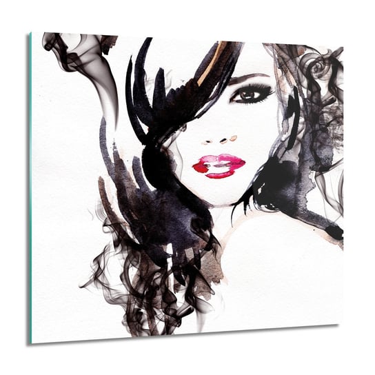 ArtprintCave, Oko usta włosy foto szklane ścienne, 60x60 cm ArtPrintCave