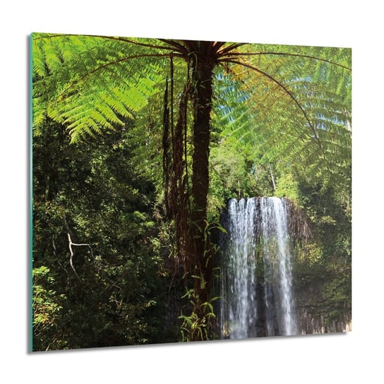 ArtprintCave, Palma wodospad raj foto szklane na ścianę, 60x60 cm ArtPrintCave