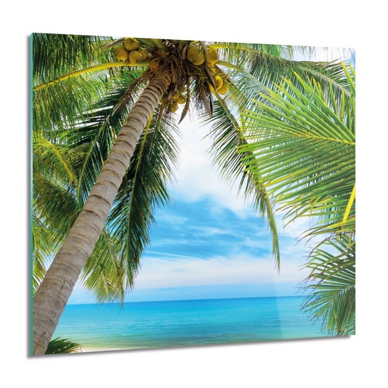 ArtprintCave, Palmy ocean plaża do salonu obraz szklany, 60x60 cm ArtPrintCave