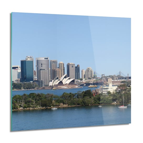 ArtprintCave, Panorama miasto woda obraz na szkle ścienny, 60x60 cm ArtPrintCave