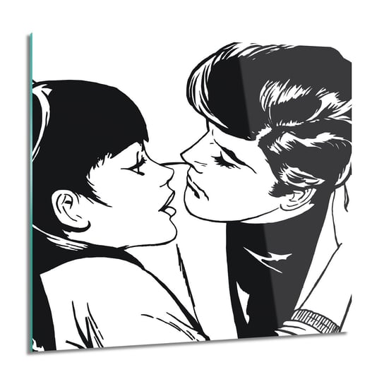 ArtprintCave, Para komiks miłość do salonu obraz na szkle, 60x60 cm ArtPrintCave