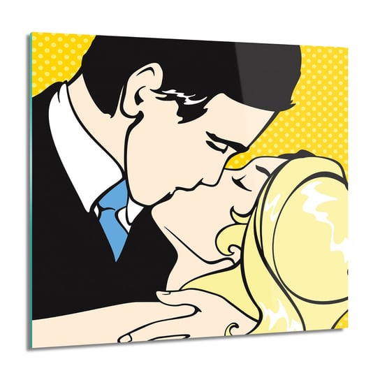 ArtprintCave, Para pocałunek kwadrat foto na szkle ścienne, 60x60 cm ArtPrintCave