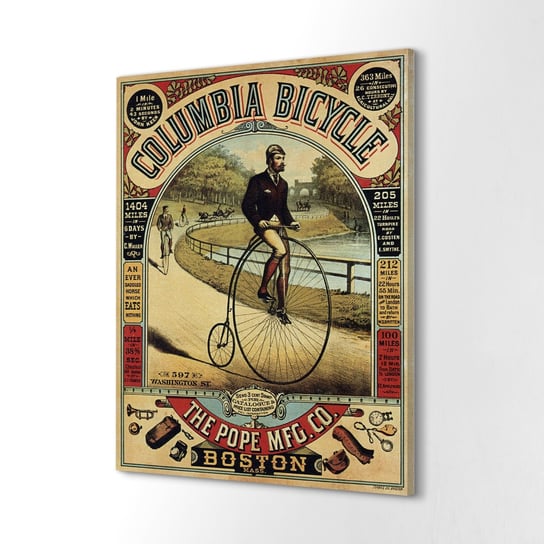 ArtprintCave, Wydruk na płótnie, Plakat rowerowy Columbia, 60x80 cm ArtPrintCave